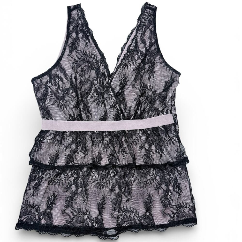 INC International Concepts Black and Pink Lace Chemise